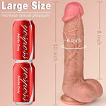 Realistic Dildo, 10 Inch Dual-Density Silicone Huge Penis With Strong Suction Cup For Hands-Free Play Flexible Dong For Vaginal G-Spot And Anal Masturbation