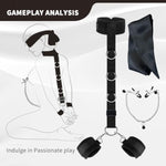 Bdsm Sex Bondage Neck To Wrist Restraints Kit, Sex Toys For Couples Adjustable Behind Back Handcuffs Bondage Restraints Set With Blindfold And Nipple Toy, Sex Toys For Women Man Beginner
