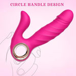 Thrusting Vibrator Dildo For Women - Adult Sex Toys For Clitoral G Spot Stimulation With 10 Vibrating & 5 Thrusting Modes, Realistic Rabbit Vibrators For Couples Sex Machine, Pink