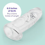 Mega Thick Penis Sleeve | 2 Extra Inches Penis Extender With Ball Loop | Girthy Realistic Sexual Stimulation Device | Couples Cock Enlarger Adult Sex Toys For Men | Clear