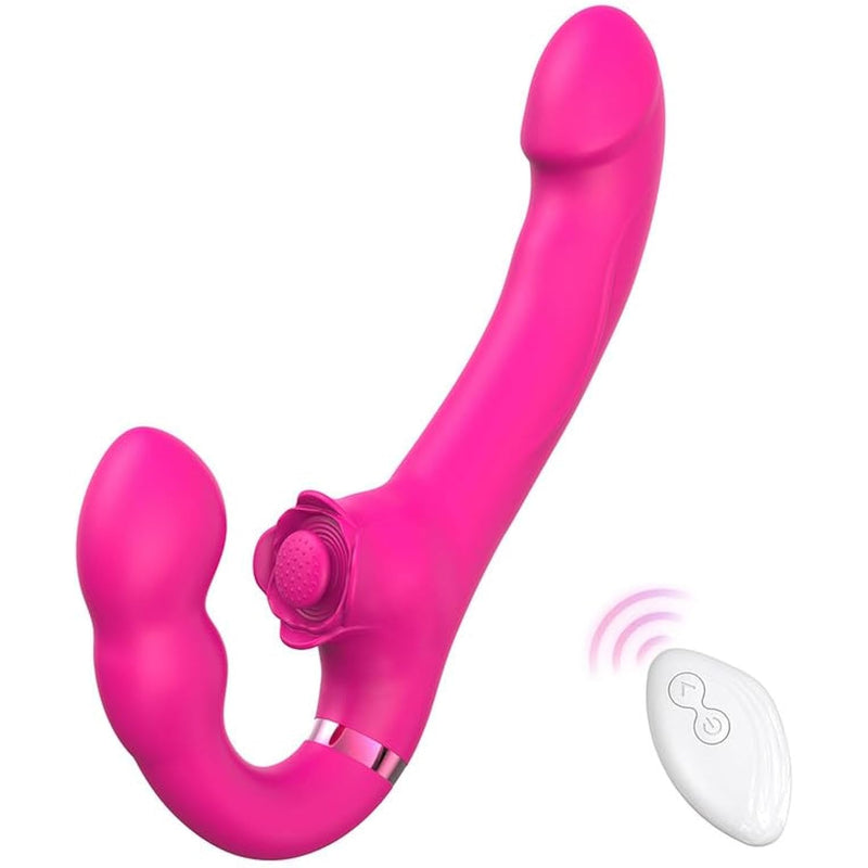 Strapless Strap On Vibrating Dildo Vibrator Remote Control Dual Head G Spot Clitoral Stimulator Adult Sex Toy For Couple Lesbian