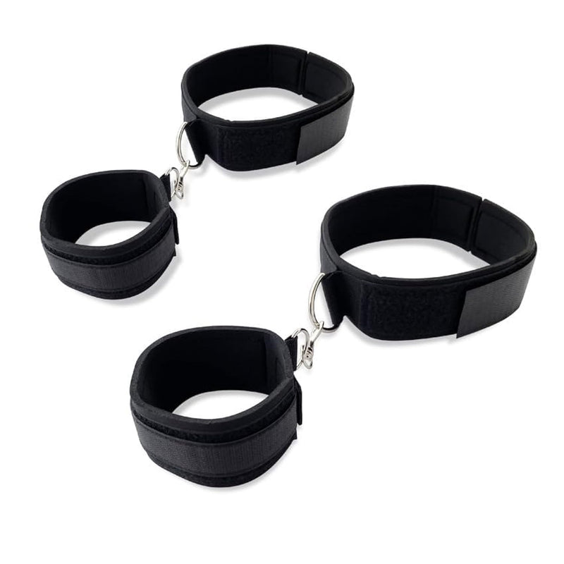 Bdsm Sex Bondage Wrist Thigh Cuffs, Adult Sex Toys Couples Bed Restraints Sets Adjustable Leg Straps Sex Restraints Handcuffs For Beginner Sm Game