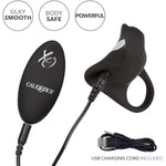 Silicone Rechargeable Remote Pleasurizer – 12 Function Vibrating Waterproof Pleasure Ring – Silicone Clitoral Massager Sex Toy For Couples - Black