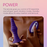 Pyra Vibrating Butt Plug With Remote - Textured Anal Plug With Suction Base & 10 Whisper-Quiet Modes, 100% Waterproof - Travel & Beginner-Friendly, Harness-Compatible Adult Sex Toys (Purple, Small)