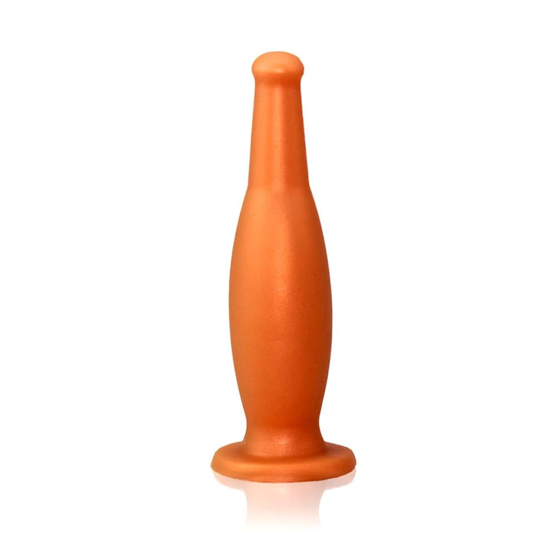 Liqiud Silicone Butt Plug, Ultra Soft Anal Plug Beer Bottle Shape P-Spot Stimulation Anus Dilator For Men Women (M)
