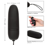 Silicone Remote Bullet Vibrator, Waterproof 12-Functions Silicone Massager With Easy Retrieval Cord Black Se-0077-10-3