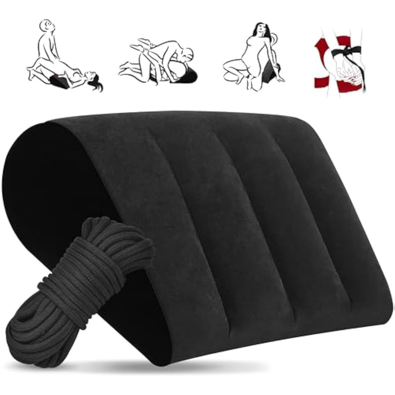 Inflatable Sex Pillow And Bdsm Shibari Bondage Sex Rope, Multifunctional Sex Furniture Pillow Bdsm Kit Adult Bondage Restraints Set Sex Toys For Women, Men And Couples, Pillow&Rope