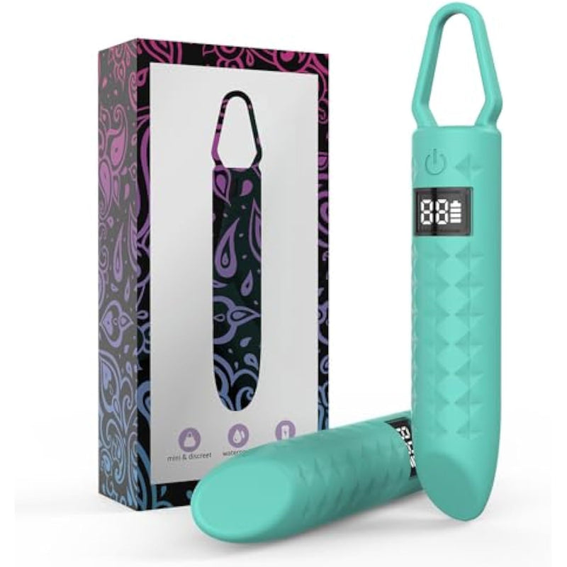 Mini Liquid Silicone Bullet Vibrator With 10 Strong Modes Recharge Vibrating Clitoral Vibrator Sex Toy For Women -Blue