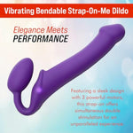 Vibrating Bendable Strap-On Dildo - G Spot Dildo Vibrator Clitoral With 3 Stimulation Zones Motors - Waterproof Adult Sex Toys For Couples - 100% Silicone Toy Adult (Large - Pruple)
