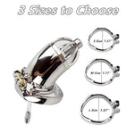 304 Stainless Steel Male Chastity Device with Silicone Catheter and Spike Ring for Men's Bondage and Adult Toy Use