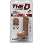 Doc Johnson The D - Uncut D - 7 Inch with Balls - ULTRASKYN - 7" Long and 1.75" Wide - Suction Cup Base - O-Ring Harness Compatible Dildo - for Adults Only, Caramel