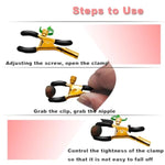 Nipple Clamps,Nipple Clamps For Pulling,Adjustable Nipple Clamp For Women And Men, Metal Nipple Clips Non Piercing,Nipple Clamps With Chain For Nipple Decoration,Nipple Clip With Bell (Red Bow)