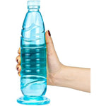 Silicone Sex Toy Anal Plug Realistic Dildo, 9.65 Inch Imitation Mineral Water Bottle Silicone Dildo, Striped Layered Design Experience Double Pleasure (Green)