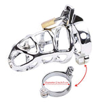 Adjustable Hollow Cock Cage For Men Metal Chastity Devices Male Chastity Locked Cage Sex Toy For Men Restraints Erection (Diameter:2 Inch/5 Cm, Silver)