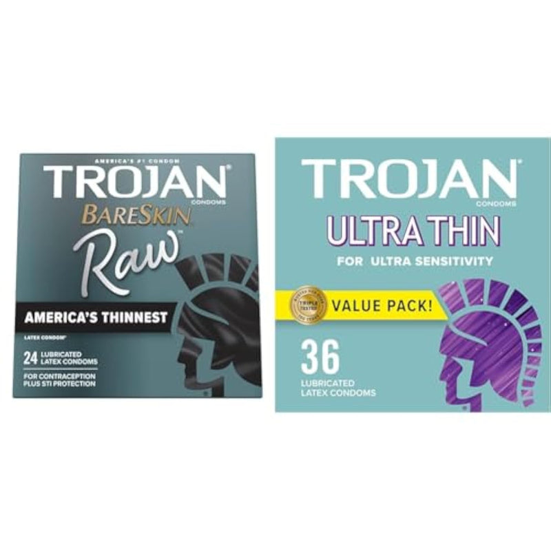 TROJAN BareSkin Raw Thin Condoms & Ultra Thin Condoms for Ultra Sensitivity, Lubricated Condoms for Men, America’s Number One Condom, 36 Count Value Pack