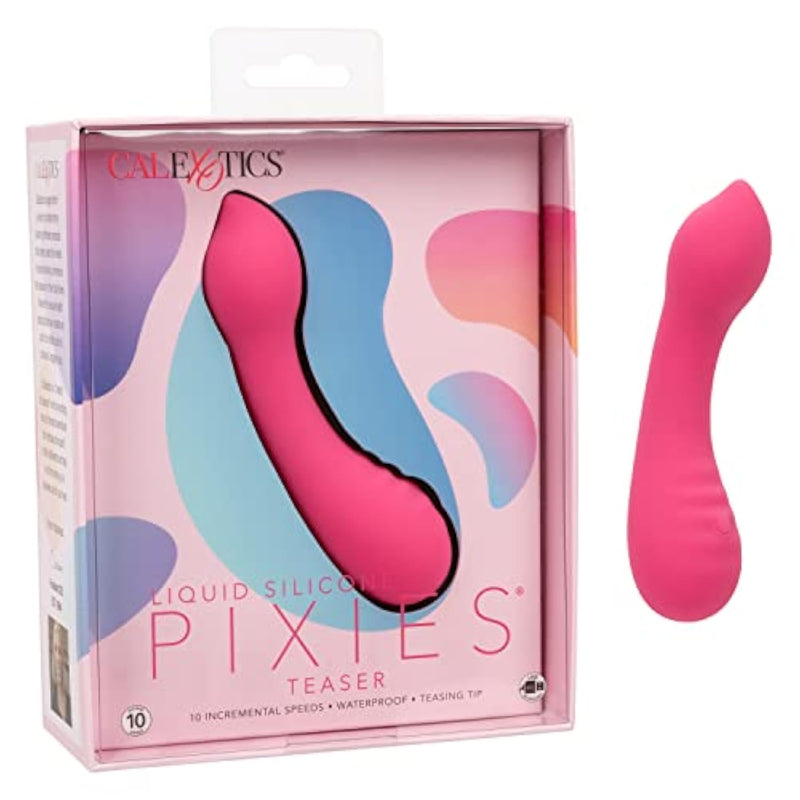 Liquid Silicone Pixies Teaser – Rechargeable Travel Size Mini Vibrator –Waterproof Adult Sex Toy For Women – Pink