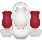 Rose Toy Vibrator For Women, With 10 Vibrating Pleasure For Clitoris & Nipple Stimulation, Tongue Licking Mini Clitoral Vibrator Stimulator, Adult Sex Toys & Games For Women Couples (White Lily)