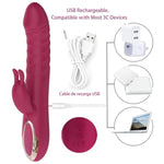 Rabbit Vibrator For Women Thrusting Clitoral Dildo G Spot Vibrators With 30 Powerful Modes Waterproof Thrusting Adult Wand Massager For Women Sex Toys Dildos