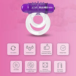 4T Doubleo 6 Cock Ring, Grape | Vibrating Cock Ring, Tickle And Tease, Treble Vibrations