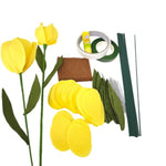 Yellow Crepe Paper Tulip Bouquet Kit with 12 Stems & Floral Tape