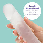 Realistic Dildo - 8 Inch With Suction Cup - Girthy Dildo For Women - Flexible & Thick - Harness Compatible Strap On - Adult Sex Toy - Waterproof - Clear