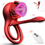 Vibrating Cock Ring Rose Sex Toys For Men, 4 In 1 Penis Ring Vibrator With Remote Control, Clitoral Stimulator With 10 Vibration Modes For Women, Couples Vibrator For Adult Sex Toys & Games