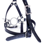 Y-Shape Restraint Head Harness With Metal Spider Ring Gag Bondage Mouth Gags Sex Toys For Couples (Silver)