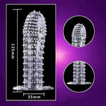 New Reusable Sleeves 1350 Girth For Men Extender Enlarger Extension Enhancer Ball Stretch Sleeve Girth Best Gift-(Transparent-5Pcs)