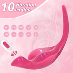 Wearable Panty Vibrator For Women - Adult Toy With Remote Control Of 10 Vibration Modes And Charging Base For Female Couples Rose Red