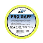 2 Inch x 50 Yard Fluorescent Yellow Matte Gaffer's Tape with Rubber Adhesive