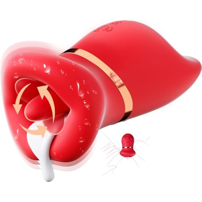 Vibrator Sex Toys For Women, 360° Tongue Rotating Clit Stimulator With 10 Vibrating & 3 Suction Modes, Rechargeable G Spot Vibrator & Nipple Toys, Whisper Quiet Waterproof Adult Toy For Her