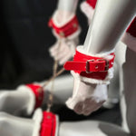 Lizzstore Sex Bondage Bdsm Kit Bondage For Sex 7 Pcs Bdsm Red White Furry Leather Bondage Sets Festival Restraint Kits For Men Women And Couples Games