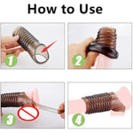 2 Pcs Reusable Cock Rings For Men, Penis Enlargement Sleeves, Delay Ejaculation Stronger Erection Enhancement Sex Toys Soft Realistic Silicone Penis Ring For Adult Male Couples(Black)