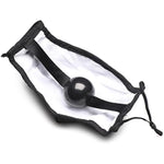 Under Cover Ball Gag Face Mask For Men Women & Bdsm Couples. Breathable Cotton Face Mask With Hidden Rubber Ball Gag. Machine Washable - Black