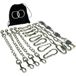 Luxury Bdsm Bondage Gear 25 Pcs Hardware Kit Set Of Exclusive Restraint Accessories In Silver, Gold, Or Black With Double O Velvet Pouch (Silver)