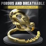 Male Chastity Cage, Zinc Alloy Chastity Device, Integrated Adjustable Ring Cock Cage Lightweight Chastity Cage With Keys Adult Sex Toy For Men (Gold)