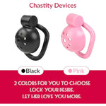 Male Chastity Devices, Chastity Device With 5 Sizes Rings And Invisible Lock For Man Penis Exercise Bondage Gear & Accessories(Pink)