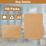 100 Sets Blank Brown Note Cards & Envelopes, 4 x 6 Inch, 92 lb Cardstock