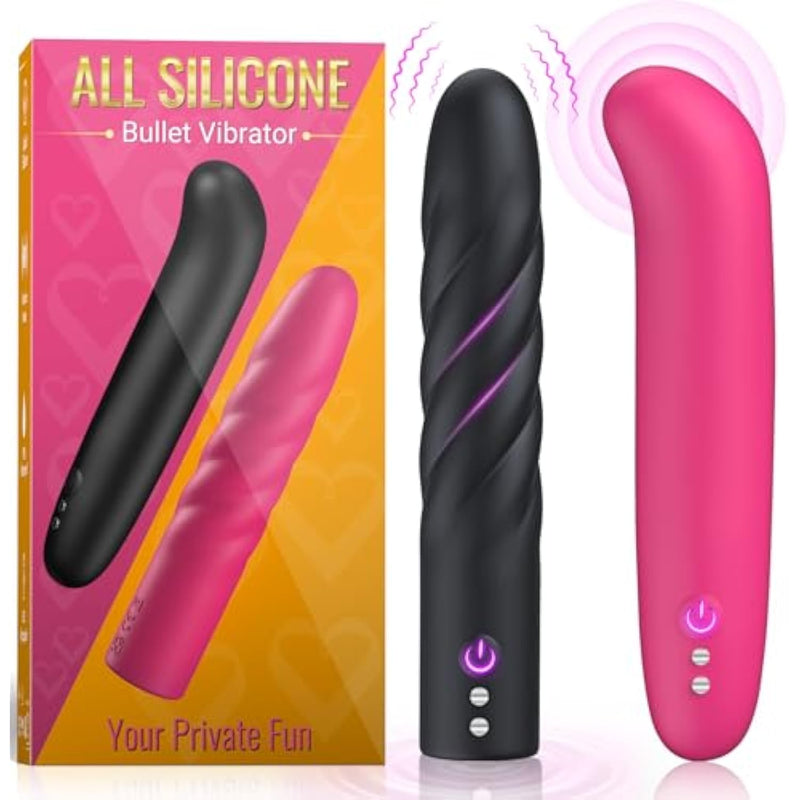 Bullet Vibrators Mini Vibrator - Bullet Vibrator Discreet Vibrator Small, 2 Pcs Value Pack Sex Toys Female Vibrator With 10 Modes, All Silicone Rechargeable Vibrators For Clitoral Stimulation