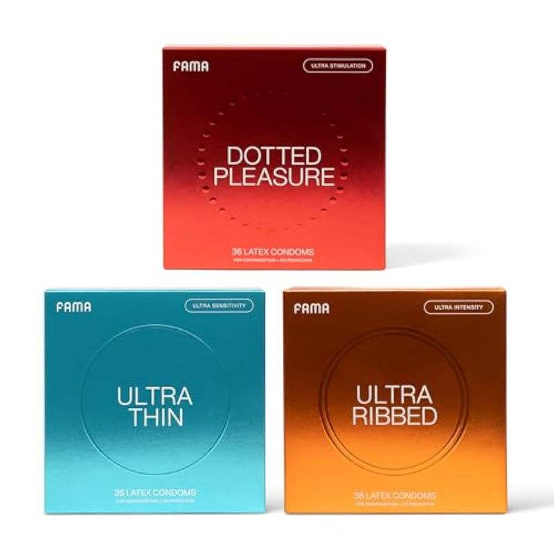 Dotted Pleasure&Ultra Thin&Ribbed Condoms, For Ultra Sensitivity, Natural Latex, Lubricated Condoms - 108 Count