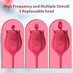 Sex Rose Toys Clitoral Vibrators - Adult Toy 3 In 1 G Spot Vibrator Dildo With 10 Thrusting Vibrating +10 High-Frequency Nipple Clitoral Clit Stimulator (Double)