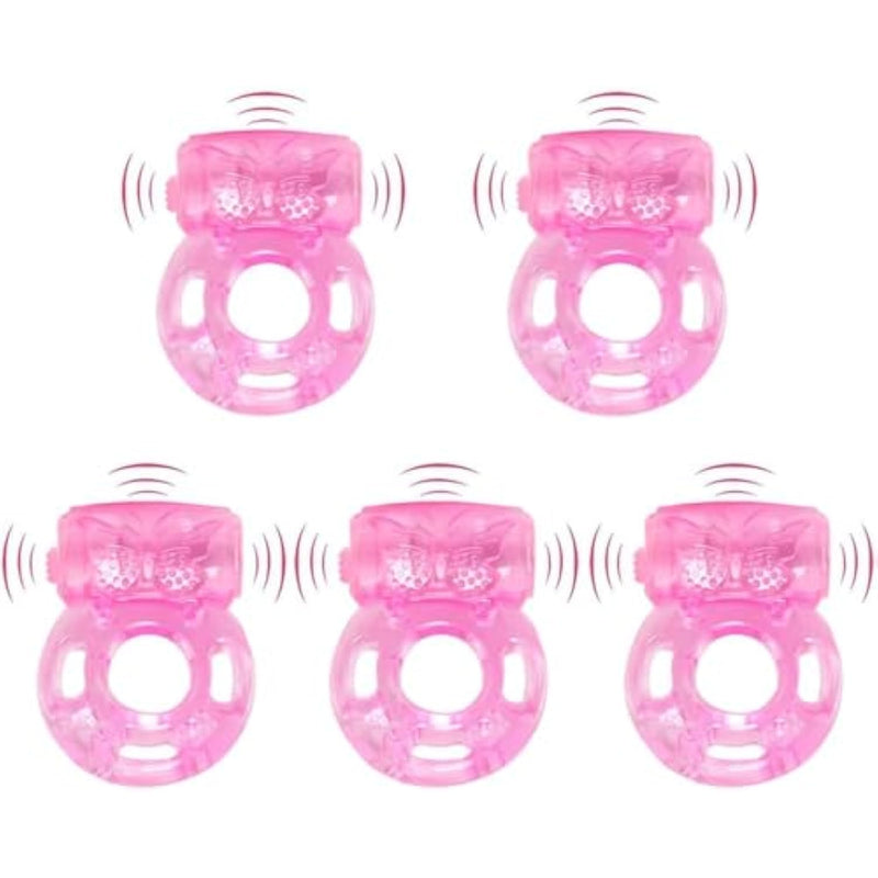 5 Pcs Disposable Vibrating Penis Ring, Clitoral Mini G Spot Stimulator? For Increased Stamina & Enhanced Erections, Female Clit Vibrator Adult Toy?For Couples Pleasure?Improved Female Pleasure