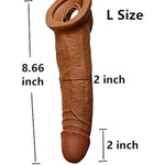 New 1219R Soft Texture Sleeve Extender Sheath For Men Male Enhancement Extension Sleeve (Brown/Rr)
