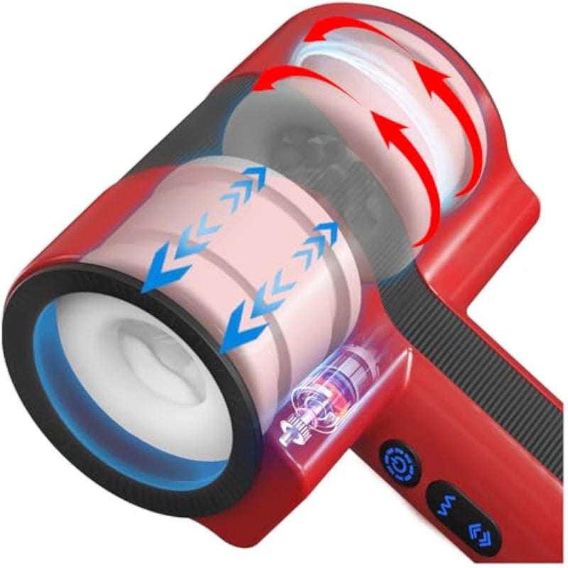 Male Masturbator Adult Sex Toys For Men - Dual-Sleeve Automatic Thrusting Rotating Vibrating Blowjob Sex Machine Oral Sex Toy Stroker Penis Vibrator, Mens Masturbators Cup Pocket Pussy For Men