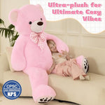 5 Ft Big Teddy Bear, 5 Feet Huge Teddy Bears Stuffed Animals For Girlfriend Wife, Cuddly Gift Life Size Bear On Valentines Birthday, 59 Inch, Pink