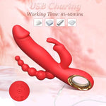 Thrusting Dildo Vibrator Sex Toy For Women, Anal G Spot Vibrators Adult Sex Toys With 10 Powerful Thrusting & Vibration Modes Upgrade Silicone Waterproof Rechargeable Vagina Stimulator Massager, Red