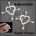 Bdsm Bondage Restraints Harness With Nipple Clamps, Heart Nipple Toys Adjustable No Piercing Bondage Set, Sex Bondage Sm Men Women Couples Bedroom Sex Toy