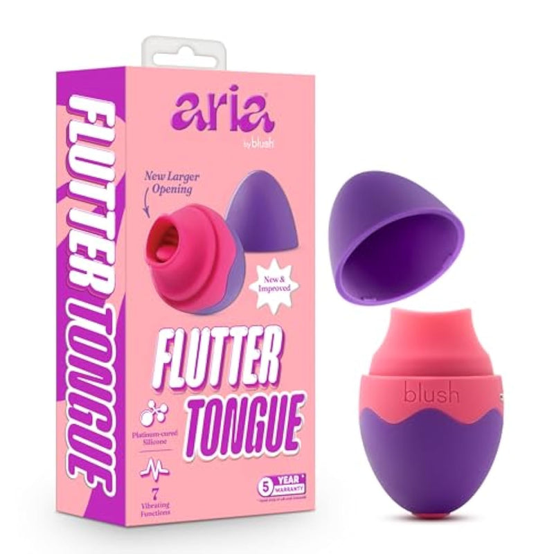 Adult Sex Toys – Aria Flutter Tongue Vibrator For Women – 7 Mode Flickering Clit Stimulator – Nipple Stimulation – Discreet Usb Rechargeable Vibrating Toy For Couples & Female Pleasure