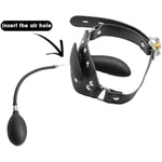 Inflatable Gag Silicone Dildo Mouth Gag Bondage Restraint Adjustable Strap On With Lock Open Mouth Plug Ball Bag Bondage Gags Mouth Sex Toys Slave Adult Bdsm Sex Games For Fetish Couples Unisex