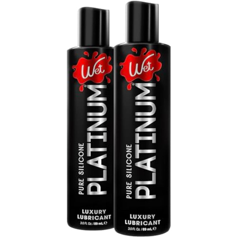 Platinum Silicone-Based Personal Lubricant | Ultra Smooth, Super Slick, Hypoallergenic, Long-Lasting Performance, Waterproof Formula| Lube For Men, Women & Couples, 3 Fl Oz (Pack Of 2)